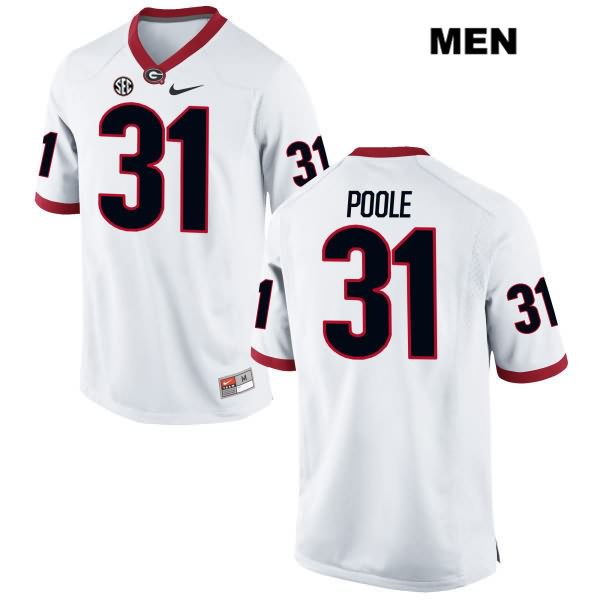 Georgia Bulldogs Men's William Poole #31 NCAA Authentic White Nike Stitched College Football Jersey QQE6256XW